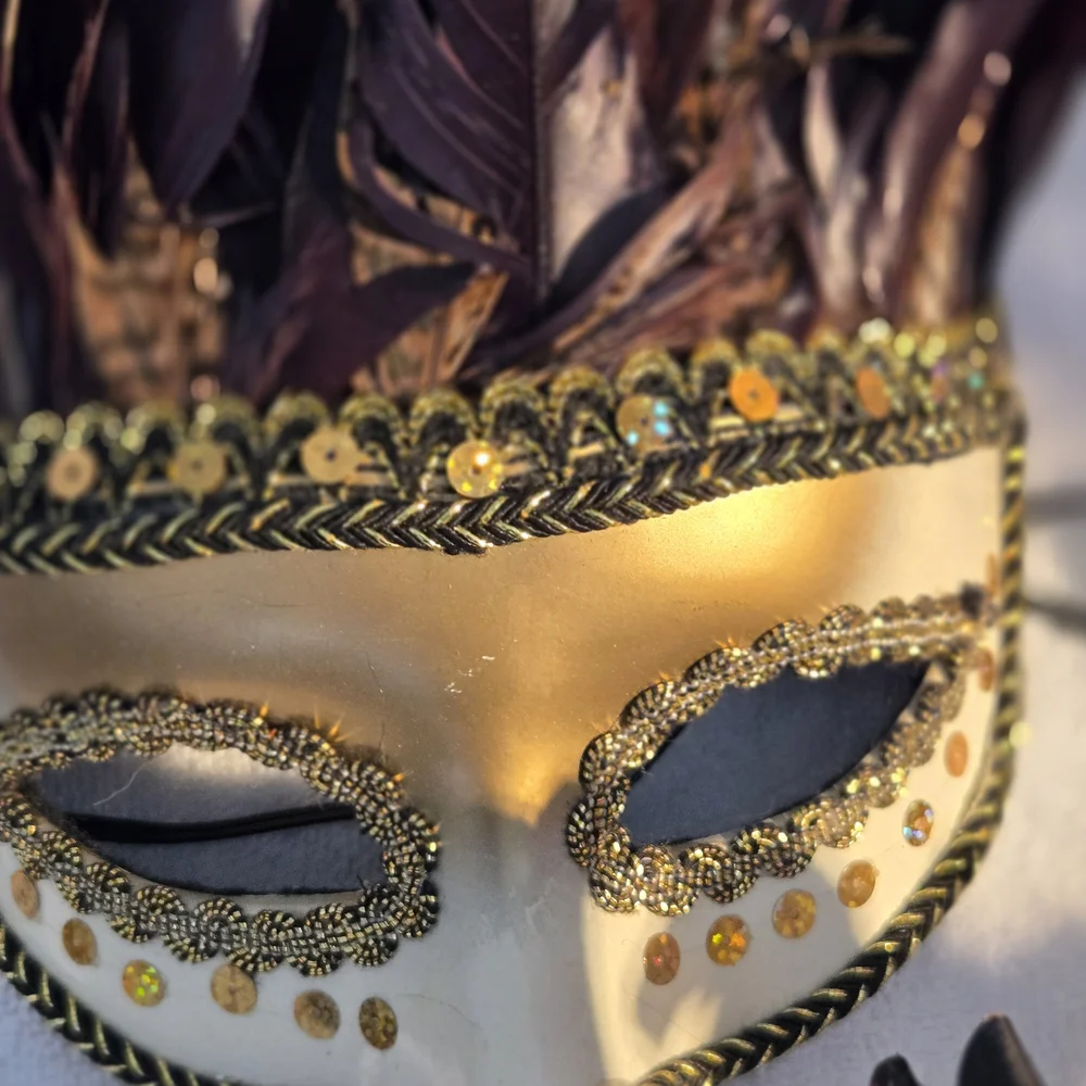 Festive Masquerade Mask Trio - Gold, Purple, Black